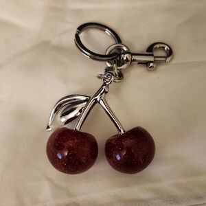 Cherry Keychain with Silver Accents